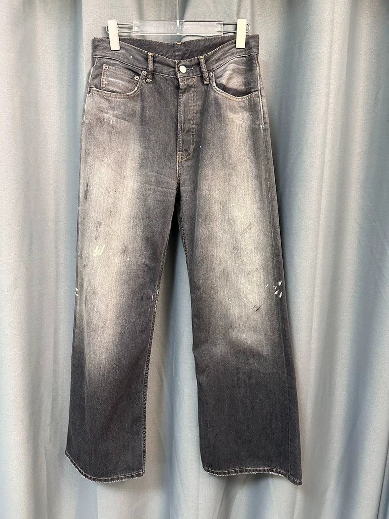 Acne Studios acne studios Black wide-leg jeans stained with ink and dir Size US 26 / EU 42 - 1 Thumbnail