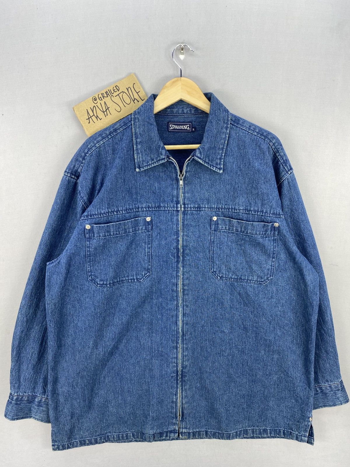 Spalding Spalding Workwear Denim Zipper Jacket Size US XXL / EU 58 / 5 - 1 Thumbnail