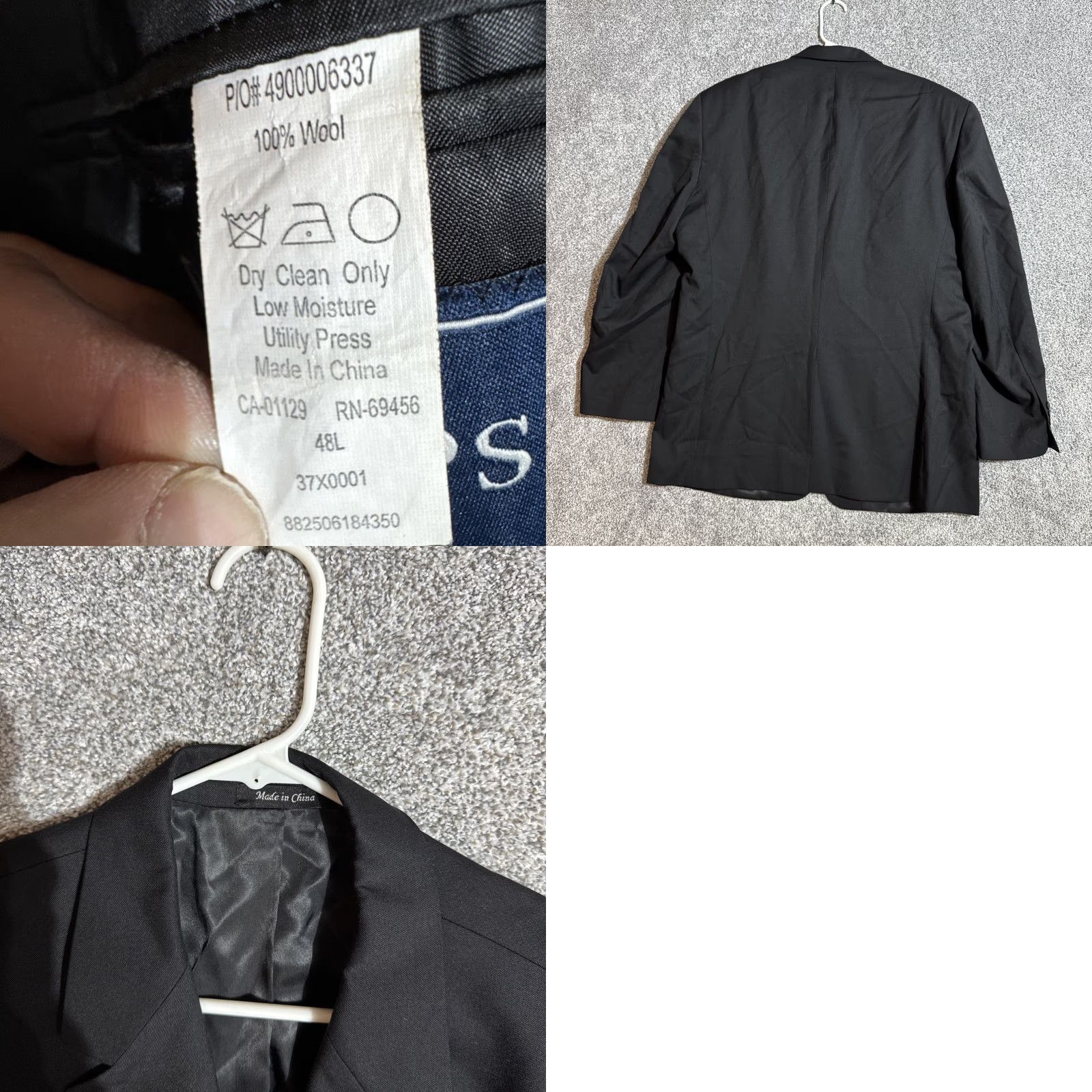 Chaps Chaps Blazer Mens 48L Wool Dark Academia Office Solid Notch Lapel Two-Button Single-Breasted Long JACKET Size 48R - 8 Thumbnail