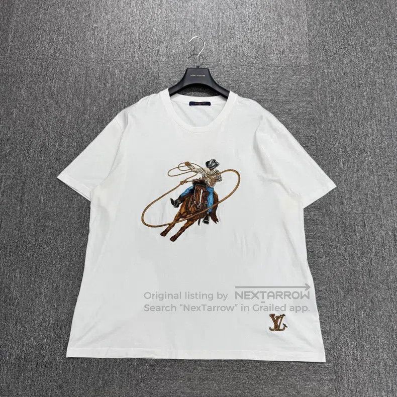 Louis Vuitton Louis Vuitton size 5l Embroidered denim short sleeve Size US M / EU 48-50 / 2 - 1 Thumbnail