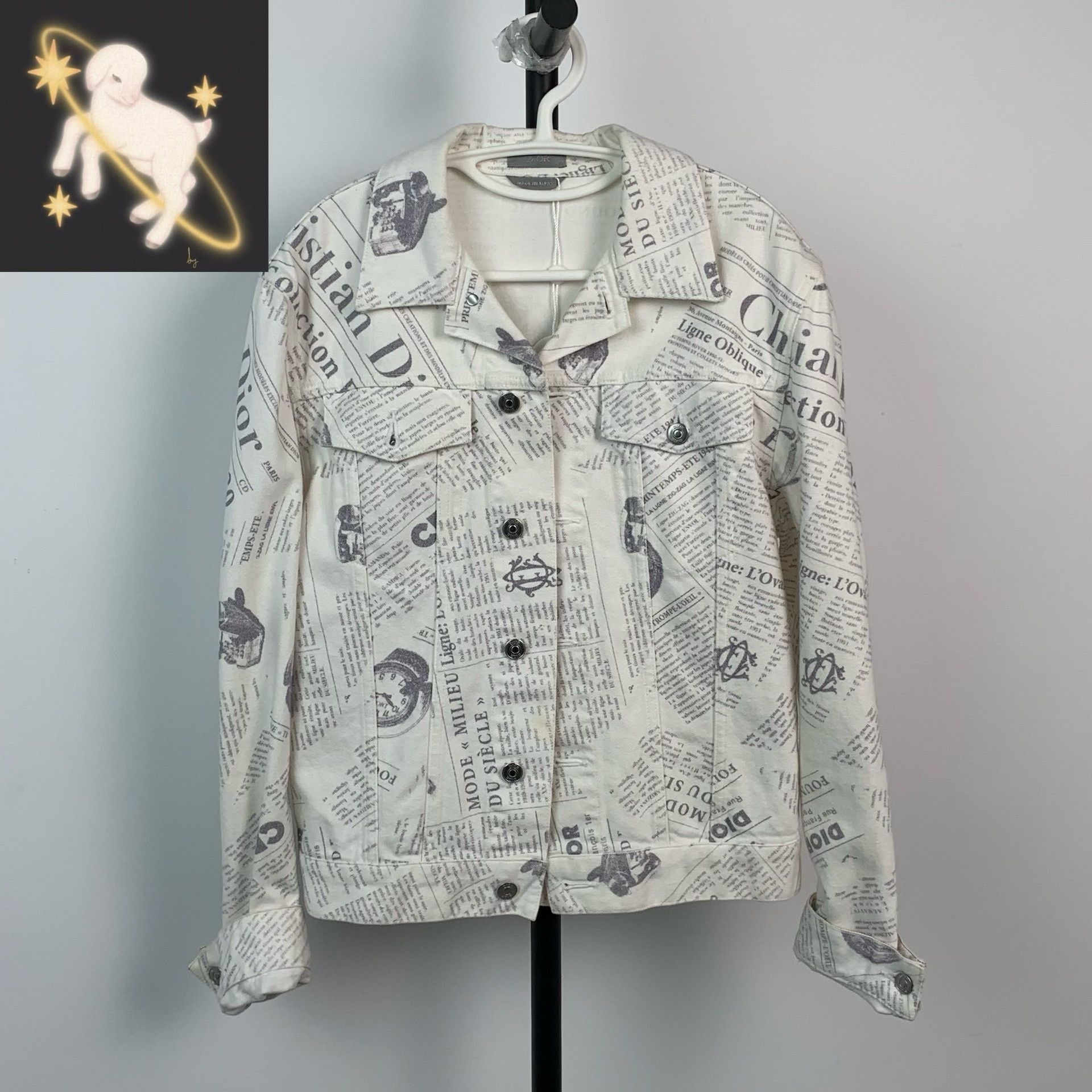 Dior Dior x Daniel Newspaper Print Denim Jacket Size US S / EU 44-46 / 1 - 1 Thumbnail
