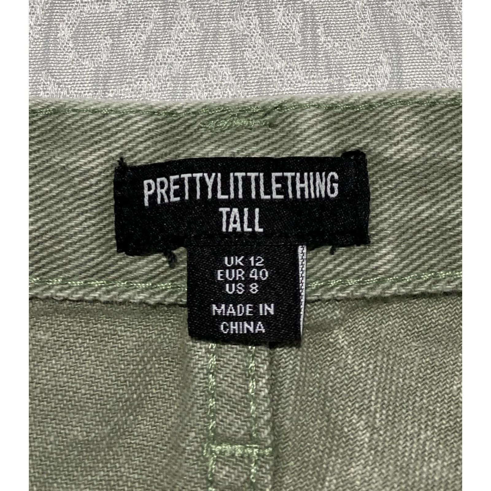 PrettyLittleThing PrettyLittleThing Jeans Womens US 8 Tall Green Straight Leg Denim 5-Pocket Split Hem Size 30" / US 8 / IT 44 - 5 Thumbnail