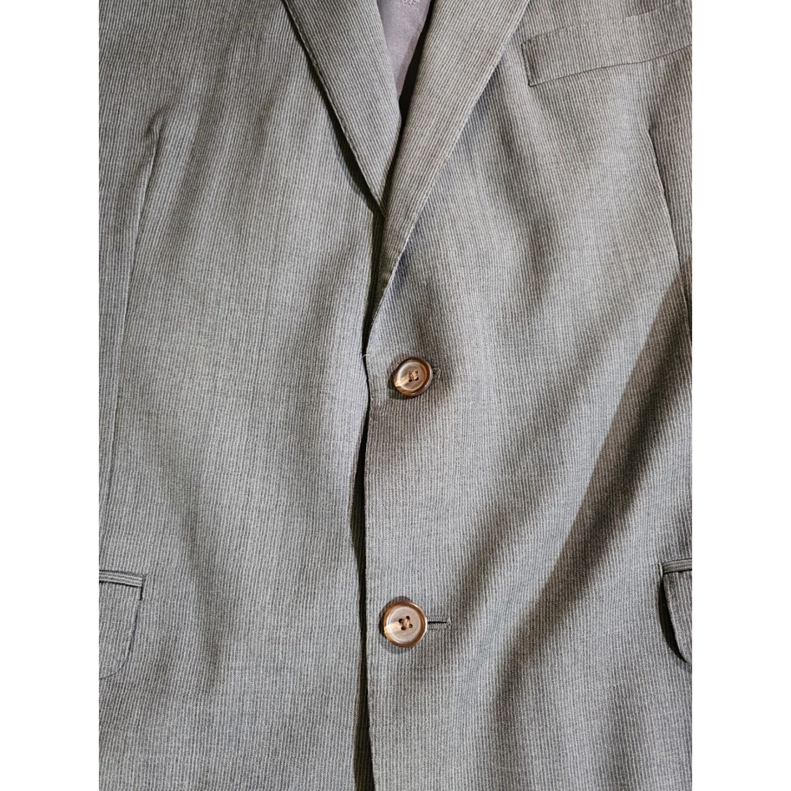 Ralph Lauren Ralph Lauren Black Label 100% Wool Blazer Coat Mens Size 46R Gray Jacket Single-Breasted Notch Lapel Slim Size 46R - 3 Thumbnail