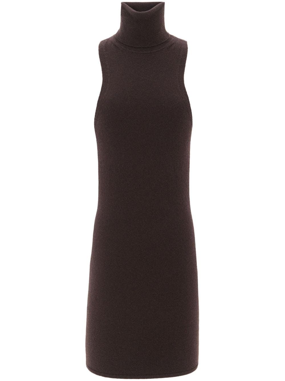 Saint Laurent Paris o1la1rc1a0425 761916 Turtleneck Dress in Wool in Brown Size M / US 6-8 / IT 42-44 - 1 Thumbnail