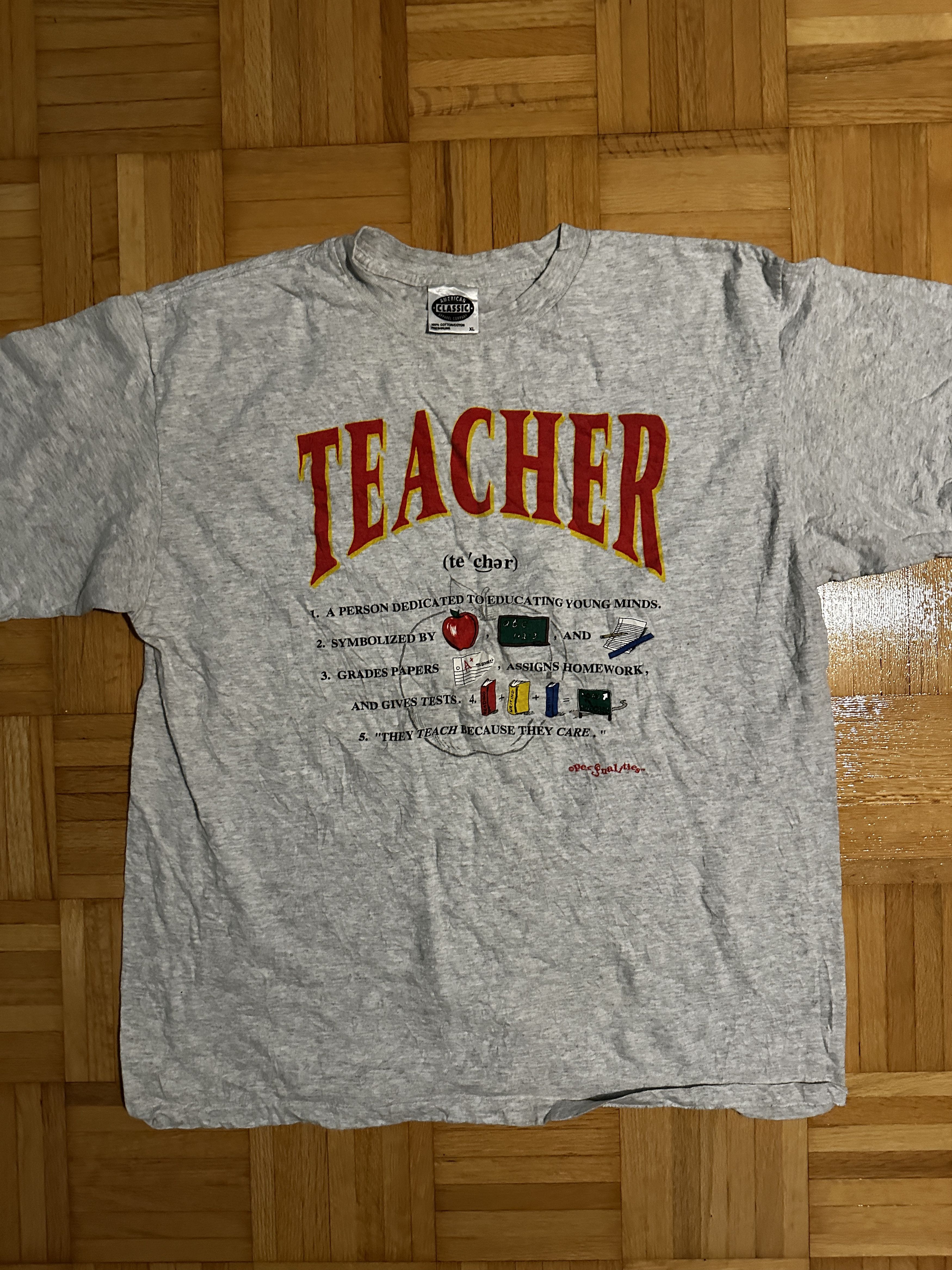 Vintage Vintage Teacher Definition Graphic Tee Grey XL Size US XL / EU 56 / 4 - 2 Thumbnail