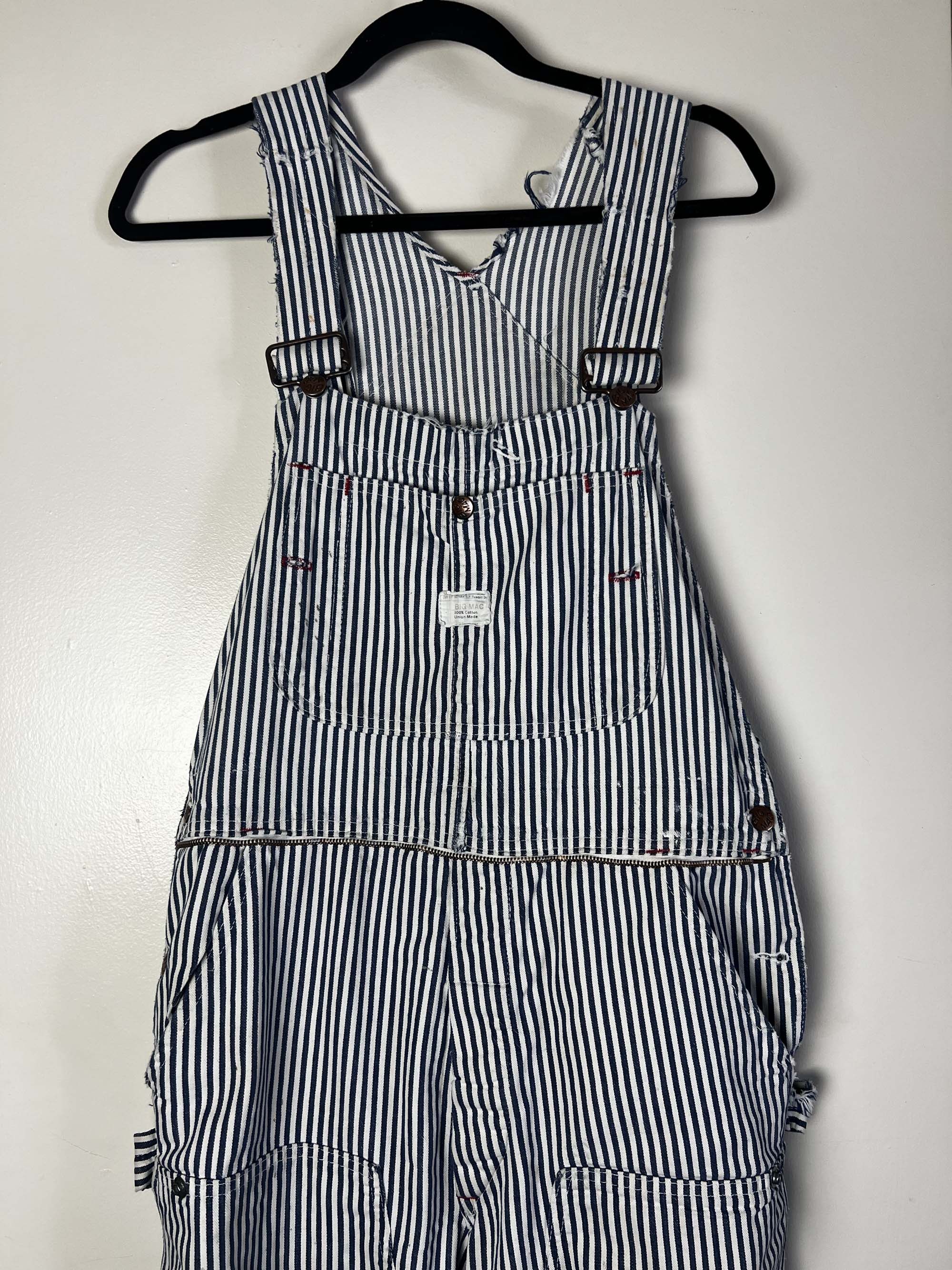 Big Mac Vintage 60s BIG MAC Double Knee Bib Overall Hickory Railroad Size US 36 / EU 52 - 3 Thumbnail