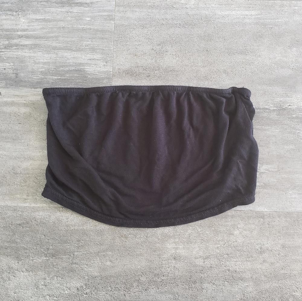 Designer Black Cropped Nasty Gal Bandeau Top Size S / US 4 / IT 40 - 1 Thumbnail