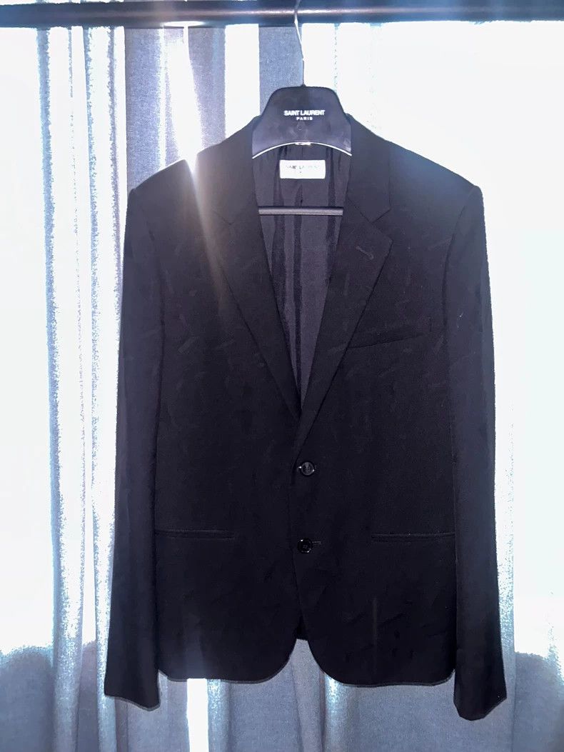 Saint Laurent Paris Saint Laurent Paris 2016 SS Inverted Triangle Dark Line bla Size 48R - 1 Thumbnail