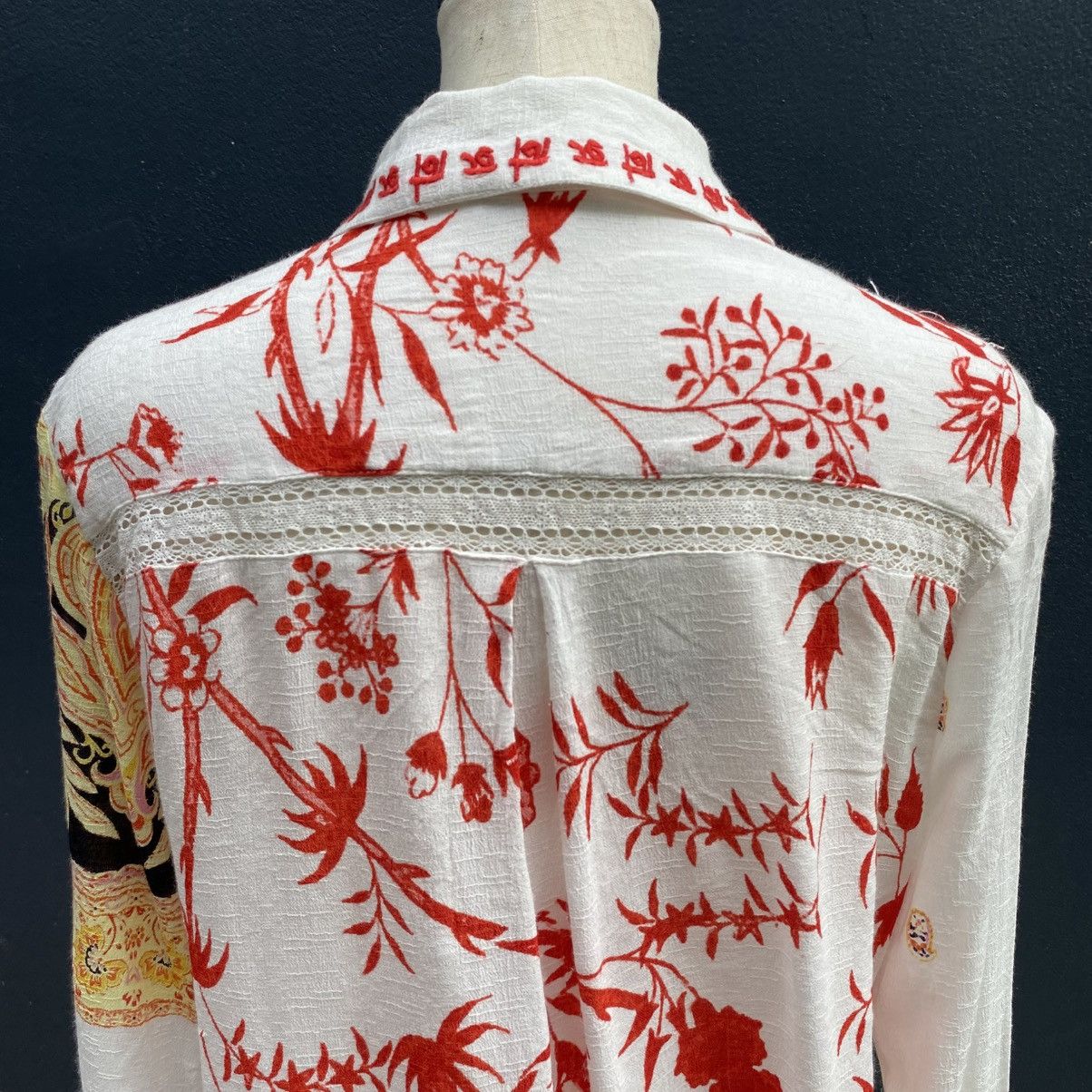 Desigual Desigual Floral Bohemian Long-Sleeve Shirt Size M / US 6-8 / IT 42-44 - 4 Thumbnail
