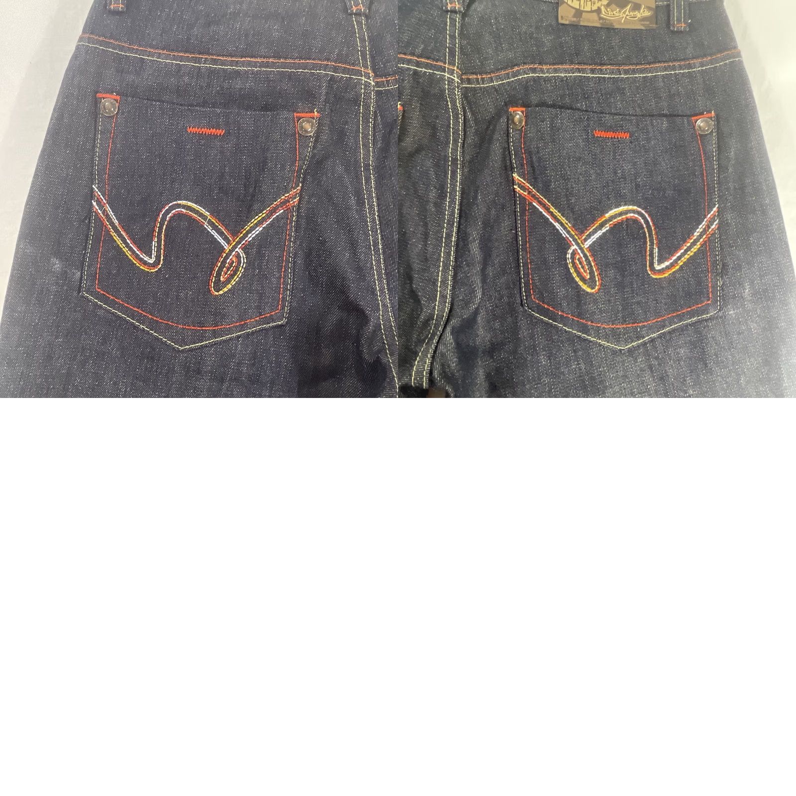 CO VINTAGE 5ive Jungle & Co Jeans 36 Mens Dark Blue 5-Pocket Distressed Wide-Leg Cotton Denim Hip Hop Baggy 90s Style Casual Mens Jeans Size US 36 / EU 52 - 10 Thumbnail