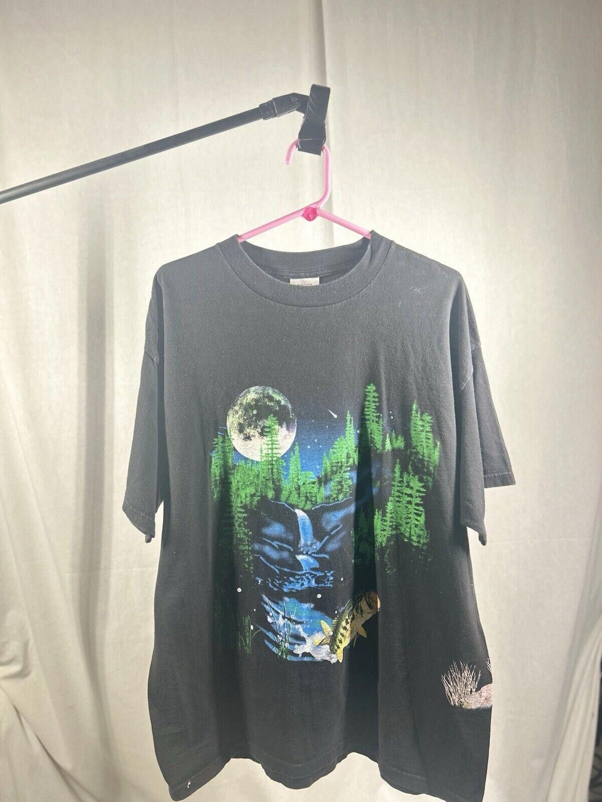 Tultex VTG 1990’s Fish, Bear, Deer, and Wolf T-Shirt By Tultex Size US XL / EU 56 / 4 - 1 Thumbnail