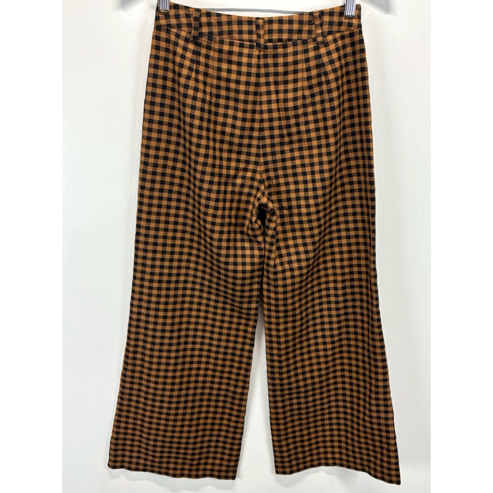 Free People Free People Mott Street Flare Pants Sz 0 Women’s Check Wide Leg Ankle Trousers Brown Black Size 25" / US 0 / IT 36 - 3 Thumbnail