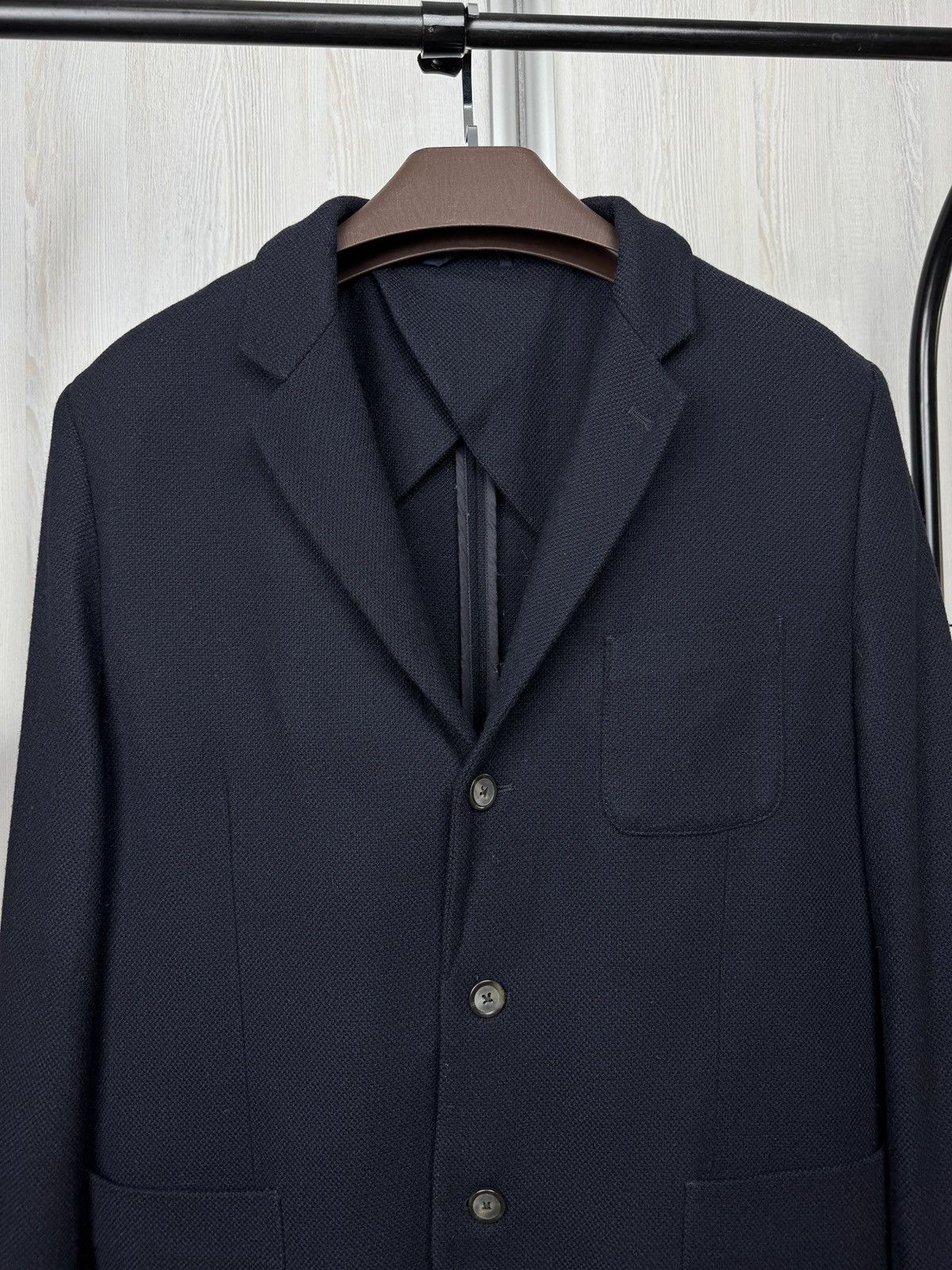 CLOSED CLOSED wool cashmere navy blue unlined 3 button blazer Size 44R - 3 Thumbnail
