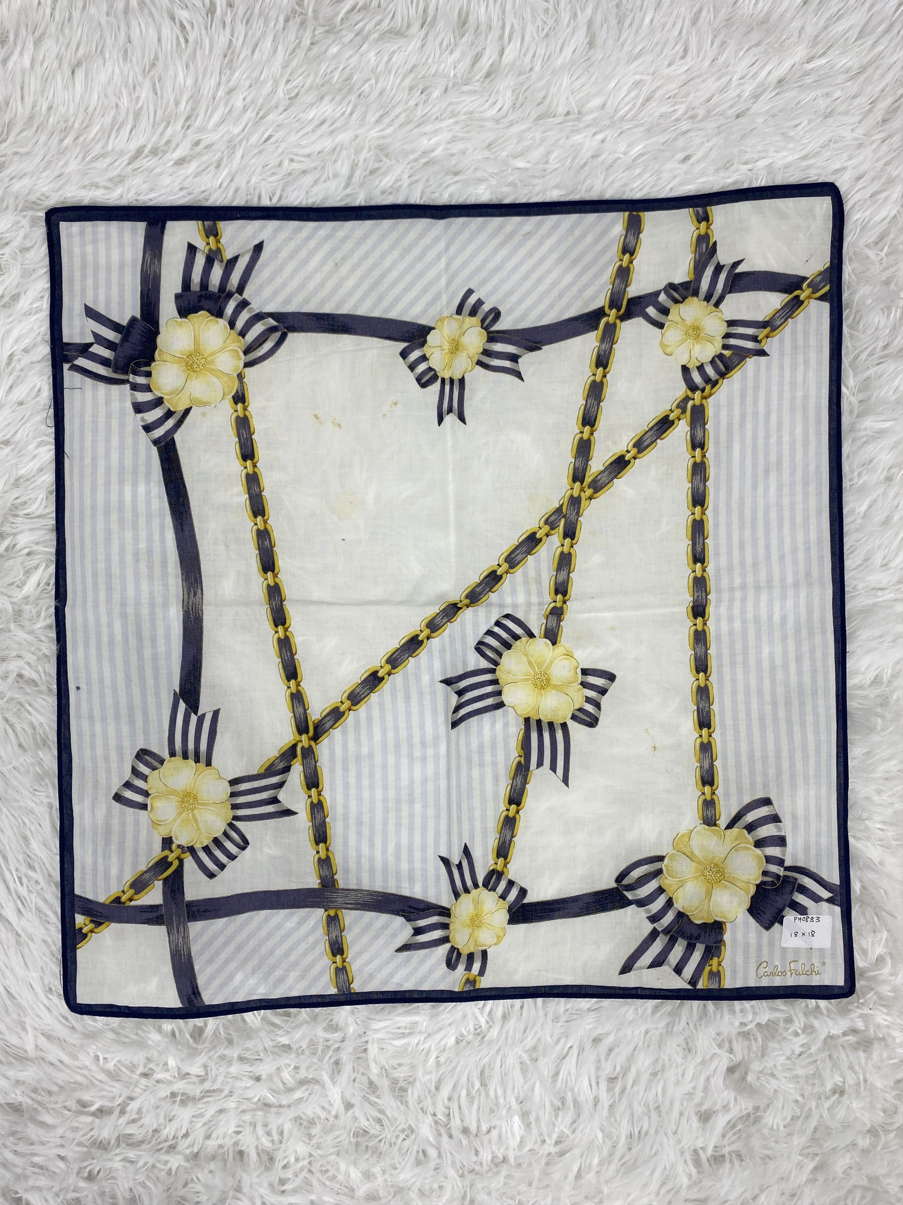 Designer × Vintage Vintage Carlos Falchi Handkerchief Neckerchief PH0883 Size ONE SIZE - 3 Thumbnail