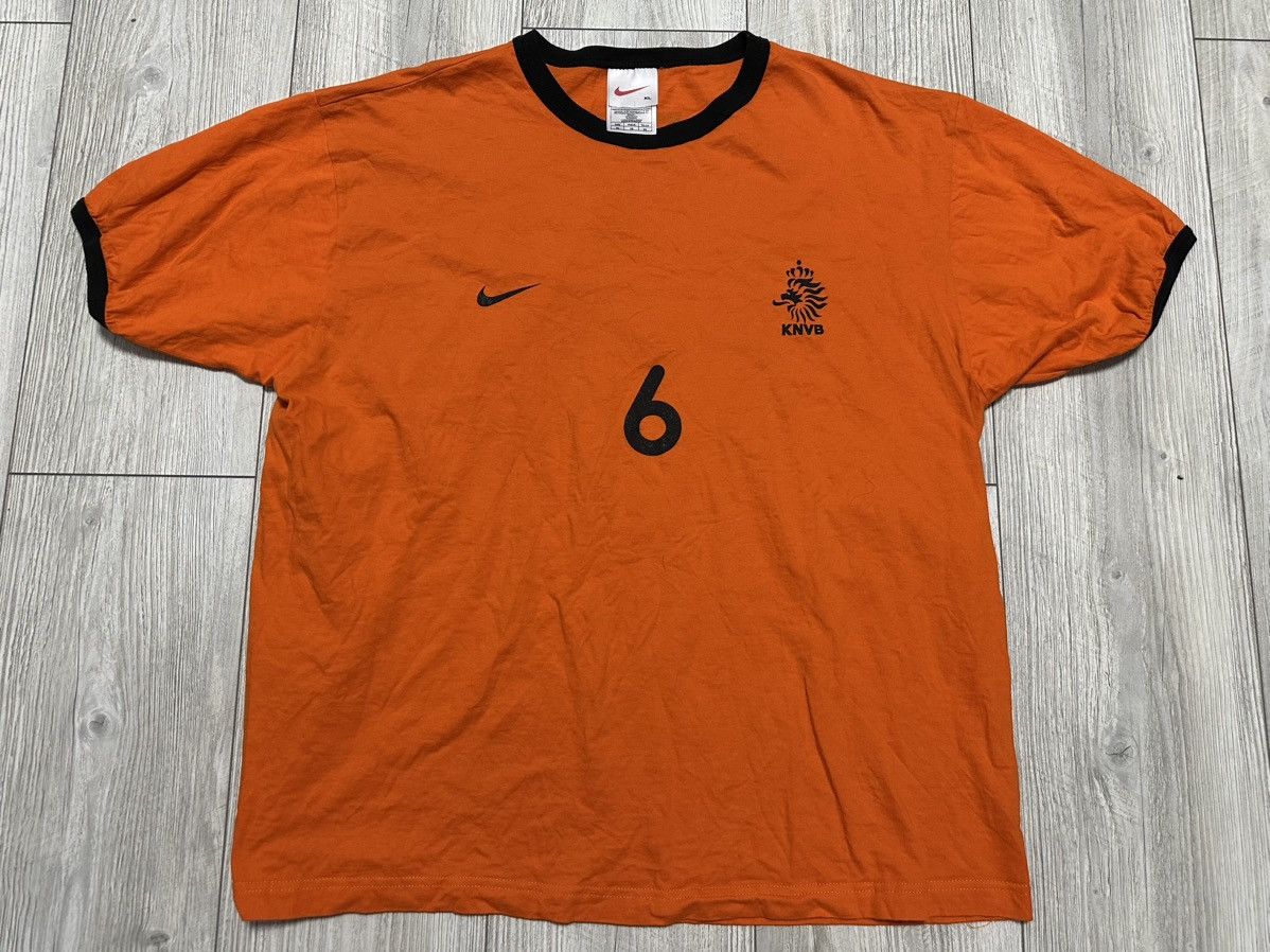 Nike 2000-01 Netherlands Nike Cotton Tee R. De Boer #6 Size XL Size US XL / EU 56 / 4 - 2 Thumbnail