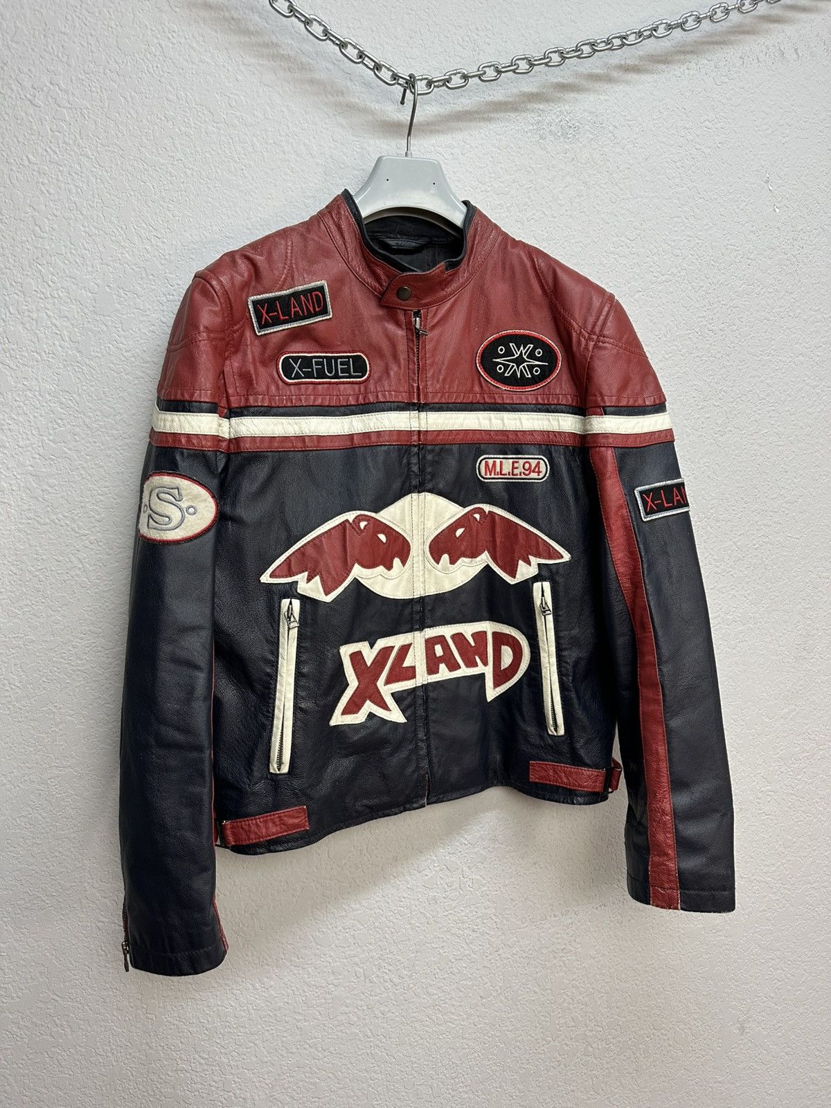 Red Bull Vintage Red Bull Racing X Land Y2K Biker Leather Jacket Size US M / EU 48-50 / 2 - 3 Thumbnail