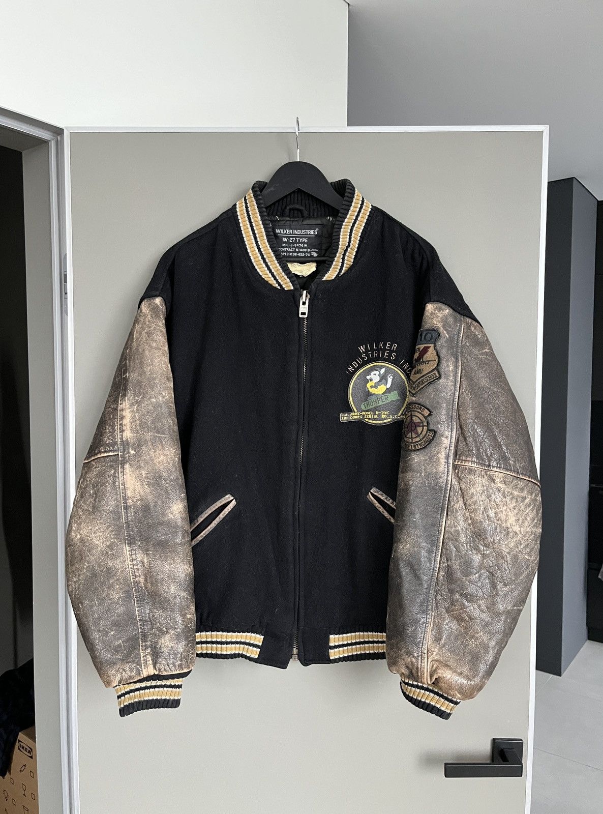 Vintage Wilker Inc. Knoxville Tn Military W-27 Flyers Bomber Jacket Size US L / EU 52-54 / 3 - 1 Thumbnail