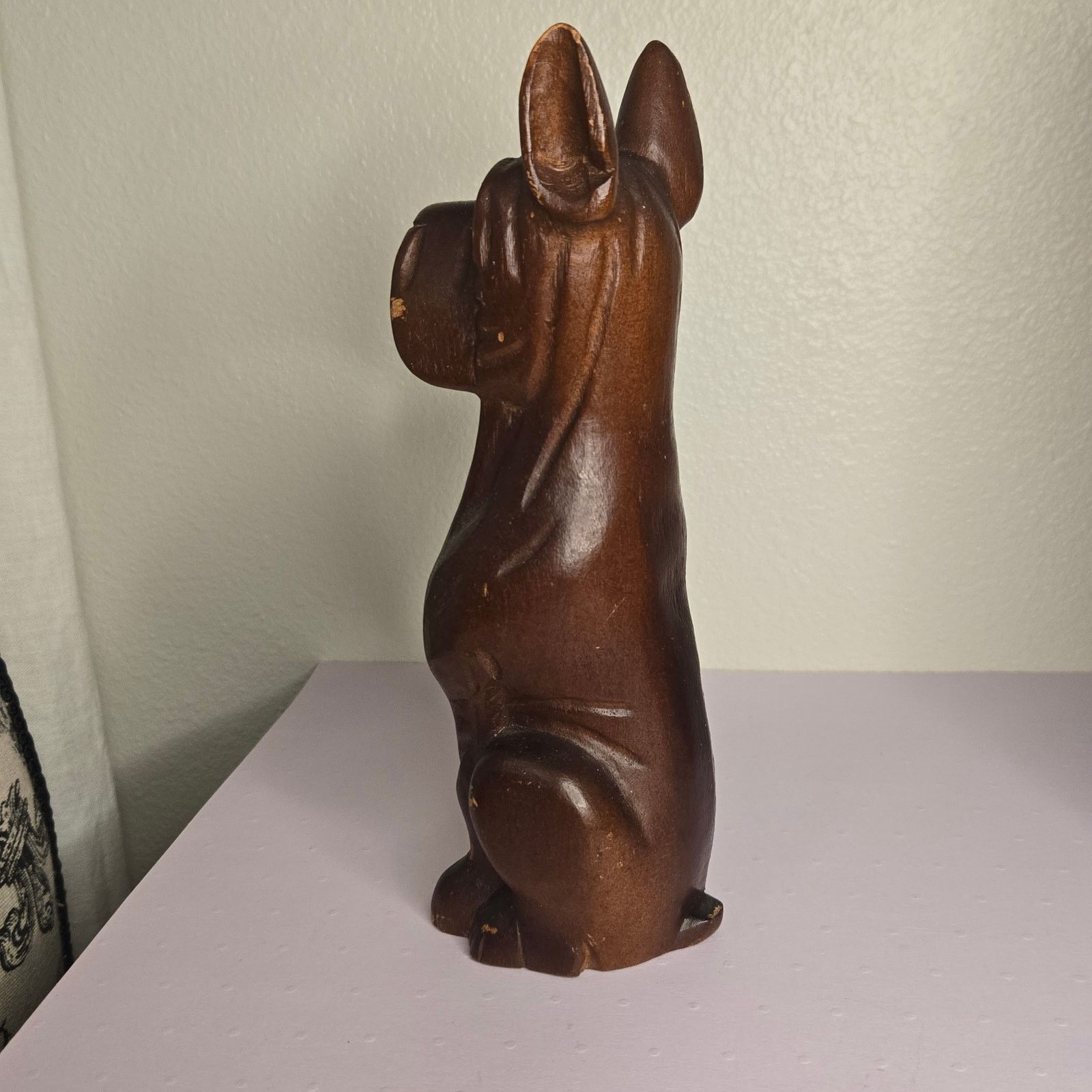 Vintage Vintage Hand Carved Wood Boxer Dog Figurine Art Sculpture Size ONE SIZE - 6 Thumbnail