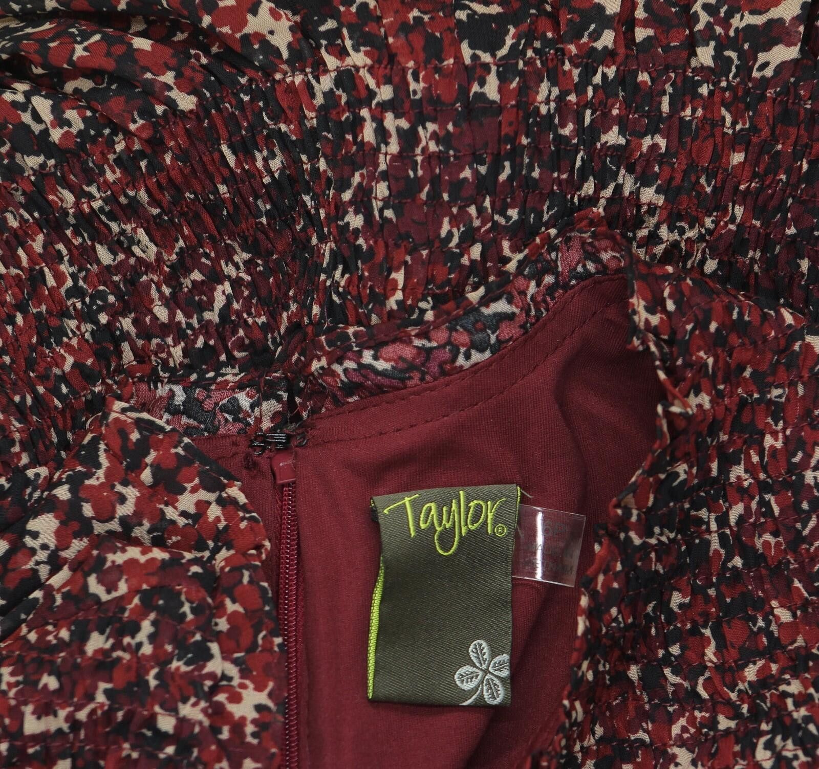 Ann Taylor Nwt Taylor Petite Chiffon Dress 3109p Crimson / Black 6p Size M / US 6-8 / IT 42-44 - 4 Thumbnail
