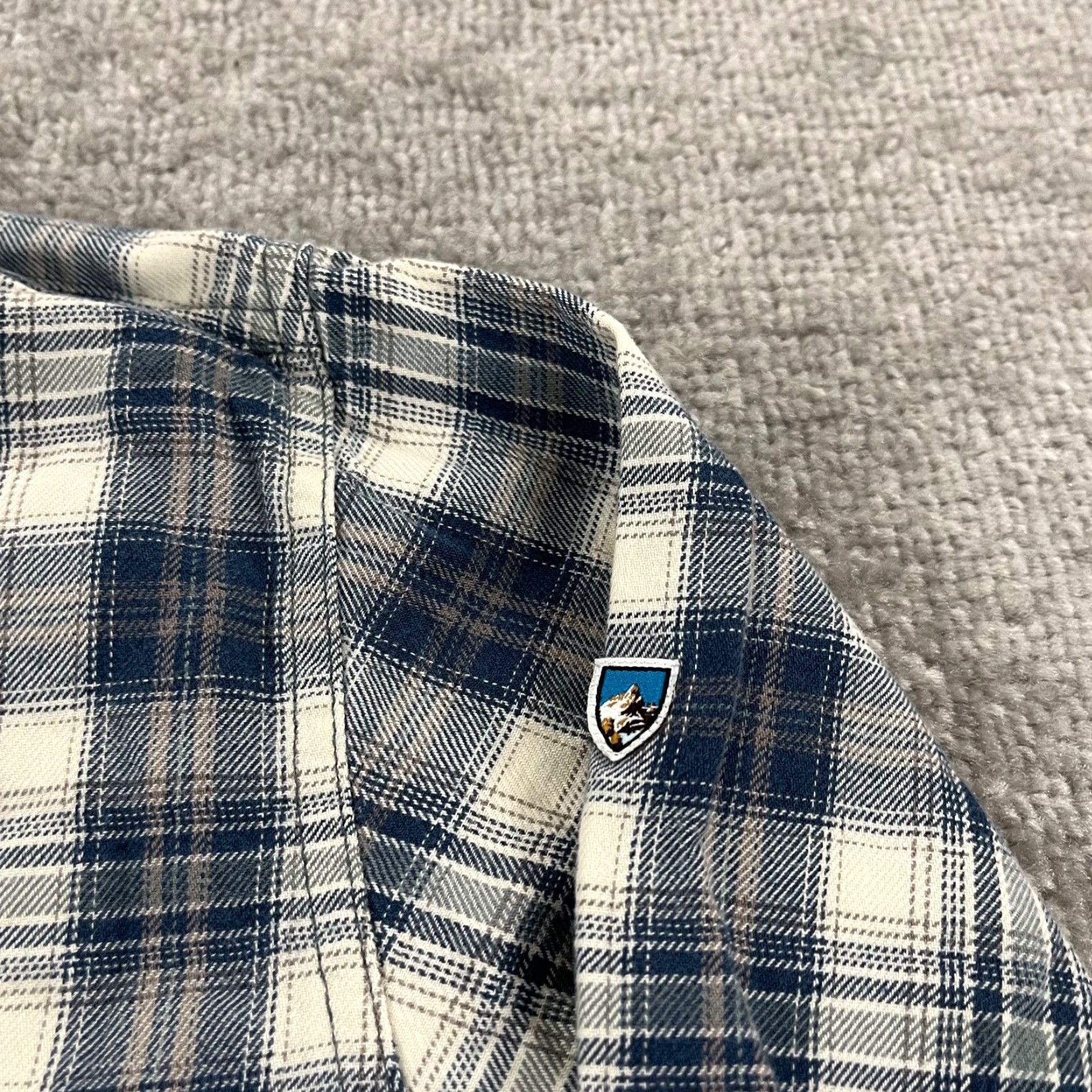 Vintage KUHL Shirt Mens Extra Large Blue Gray Plaid Flannel Button Up Long Sleeve Hike Size US XL / EU 56 / 4 - 3 Thumbnail