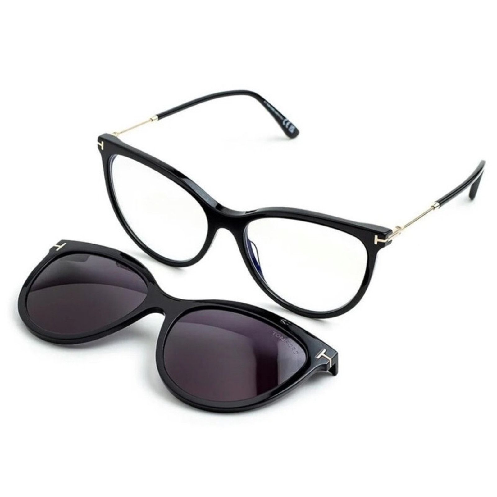Tom Ford New! Tom Ford FT5994-B 001 Black Sunglasses Clip On Set Size ONE SIZE - 1 Thumbnail
