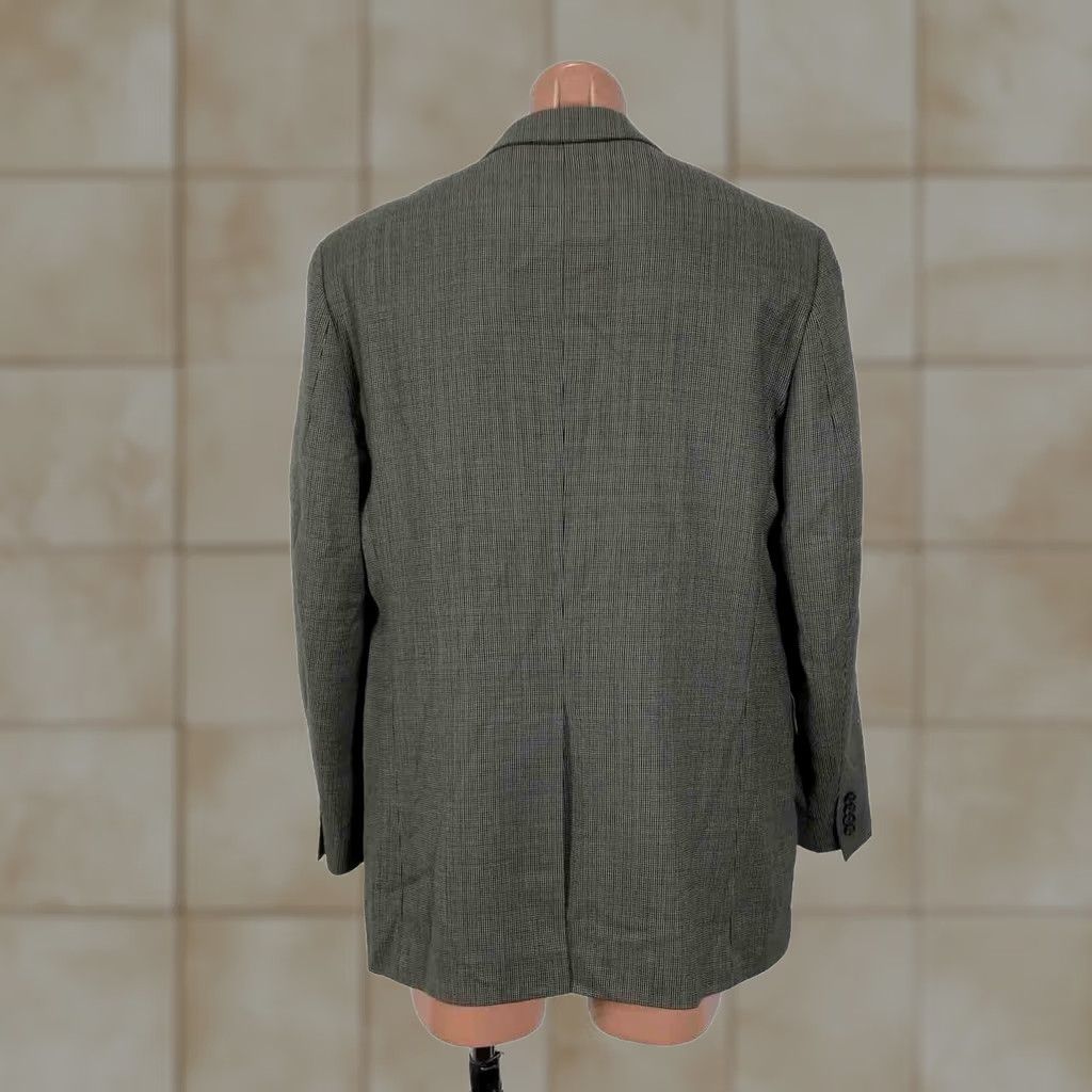 Ralph Lauren VINTAGE Lauren Ralph Lauren LRL Blazer Mens 50L Houndstooth Gray Wool Tweed Sport Coat Two-Button Notch Lapel Long Jacket Coat Mens Regular Big & Tall Size 50R - 1 Thumbnail