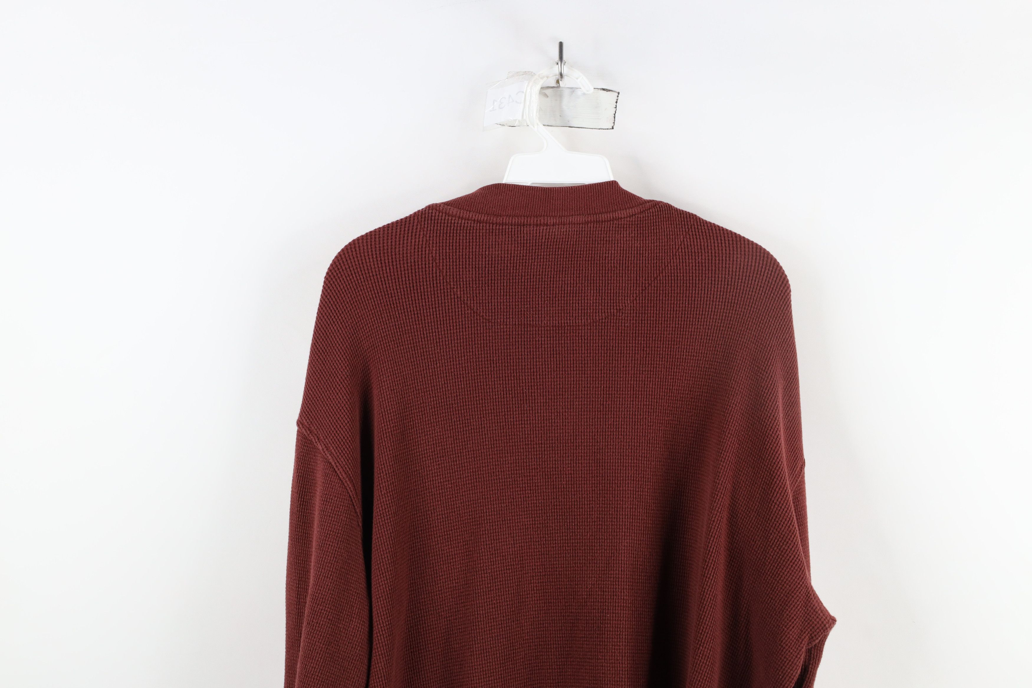 Cabelas × Vintage Vintage 90s Cabelas Blank Thermal Waffle Knit Henley T-Shirt Size US L / EU 52-54 / 3 - 10 Thumbnail
