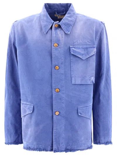 Marni o1w1db10125 Overdyed Overshirt Jacket in Blue Size US S / EU 44-46 / 1 - 1 Thumbnail