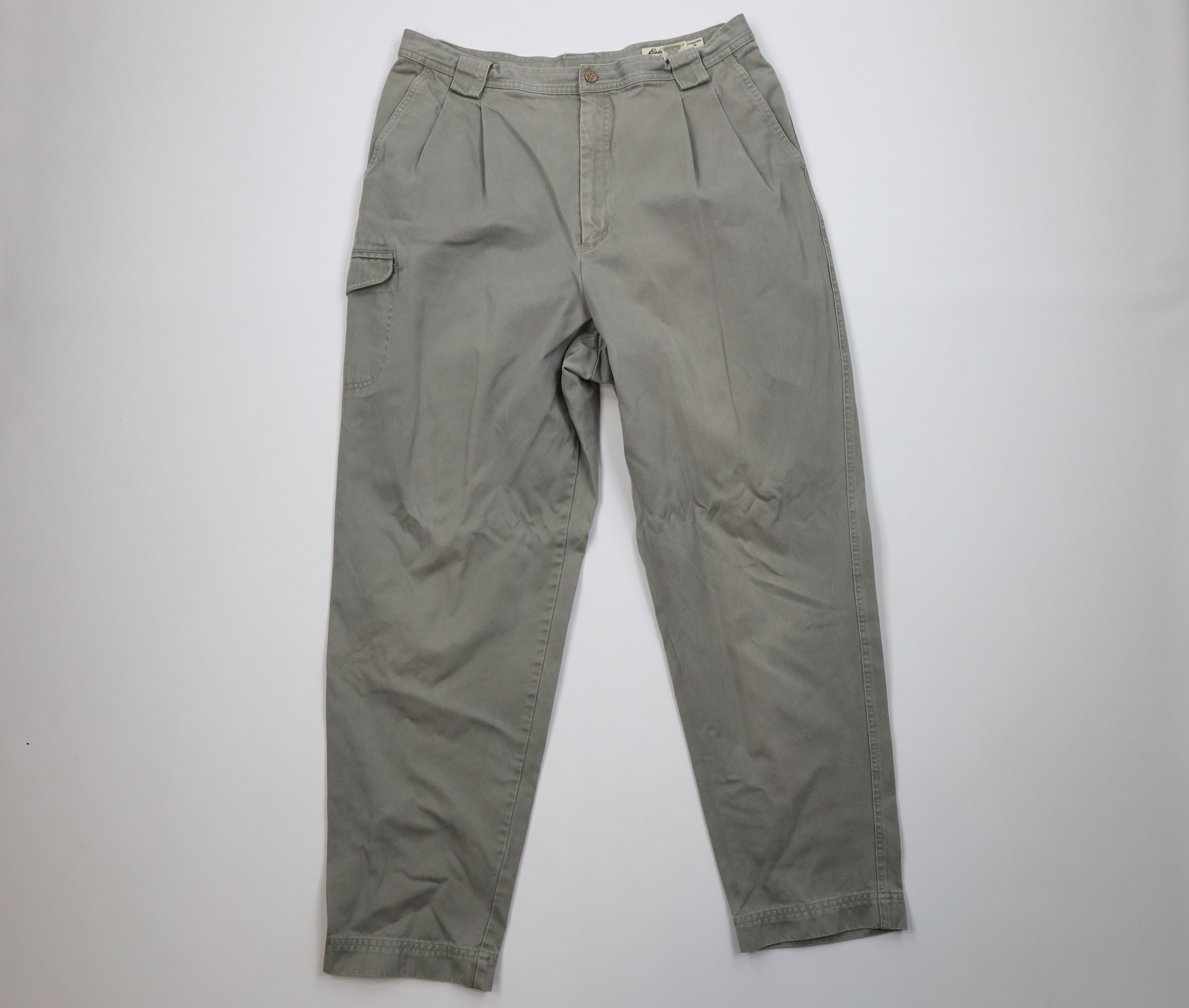 Eddie Bauer Vintage 90s Eddie Bauer Stonewash Heavy Cargo Trekking Pants Size 40" / US 18 - 1 Thumbnail