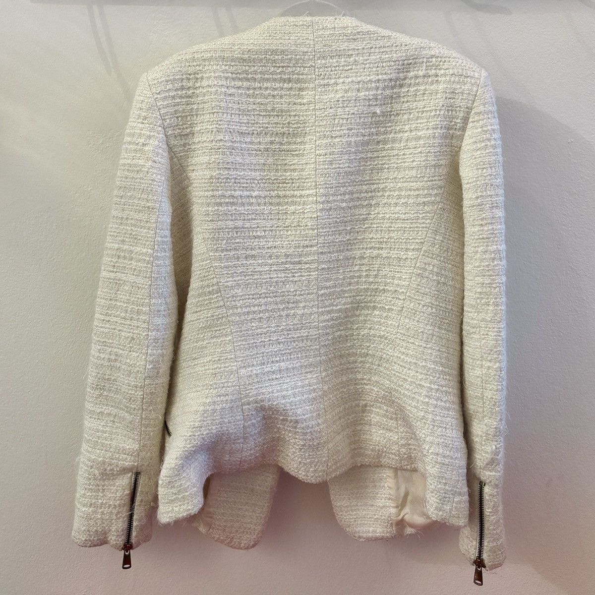 Zara Zara Women's Ivory Tweed Blazer NWOT Size XS / US 0-2 / IT 36-38 - 2 Thumbnail