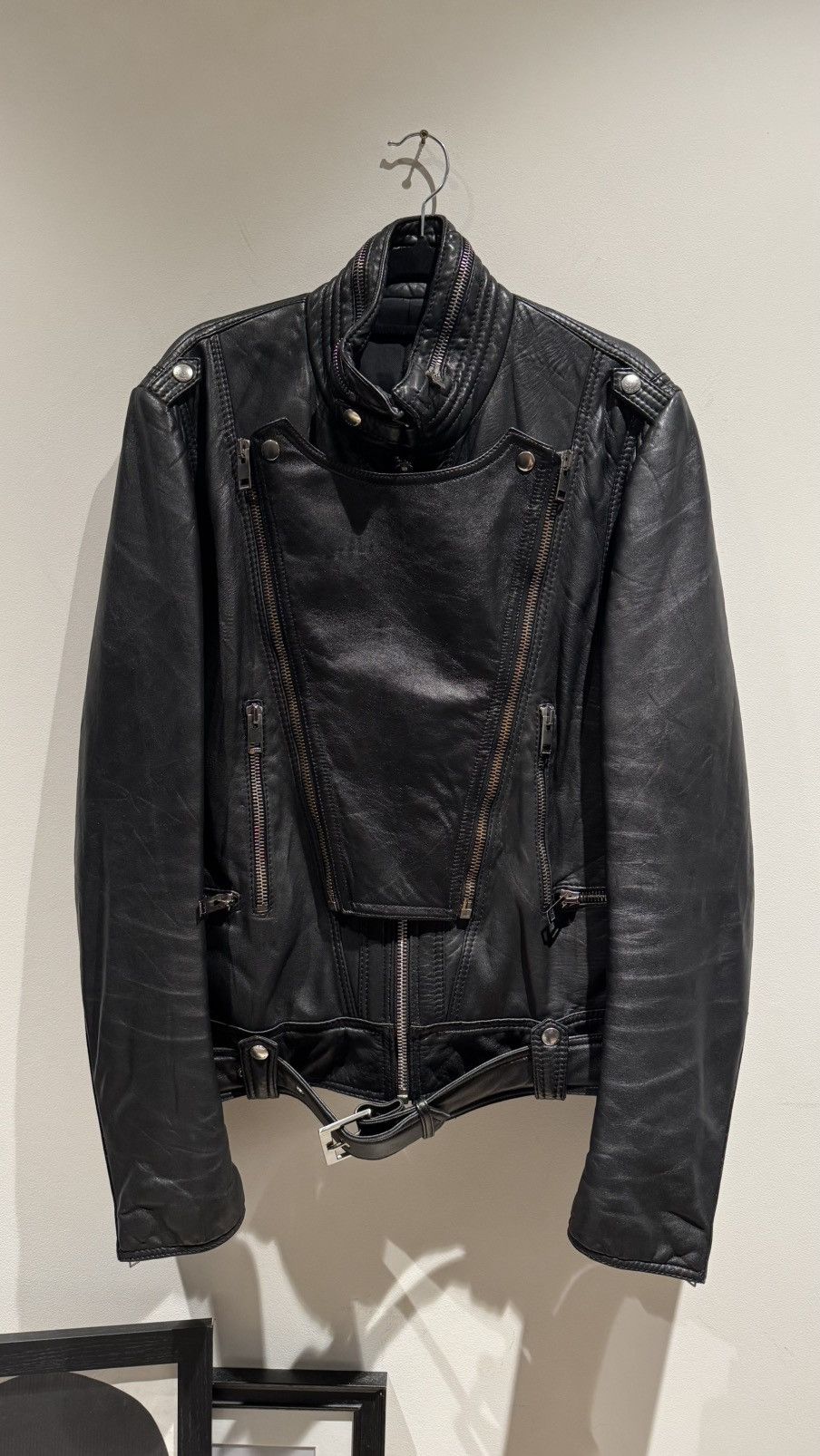 Dior Homme 04AW エルボーレザーパッチjacket エディ期　54 Dior × Hedi Slimane Dior homme 04aw leather biker jacket | Grailed