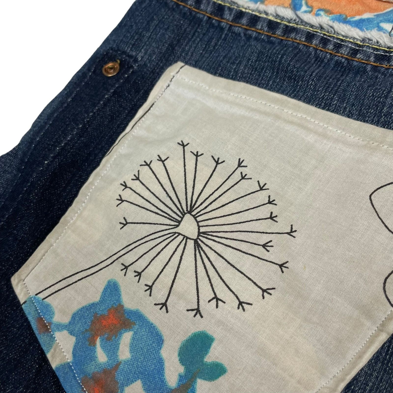 Evisu Evisu Women's Blue Cotton Denim Low Rise Boyfriend Short 31 Size 31" - 6 Thumbnail
