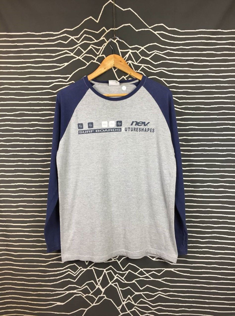 Vintage Vtg Nev Surfboards Future Shapes Raglan Tee Size L Size US L / EU 52-54 / 3 - 4 Thumbnail