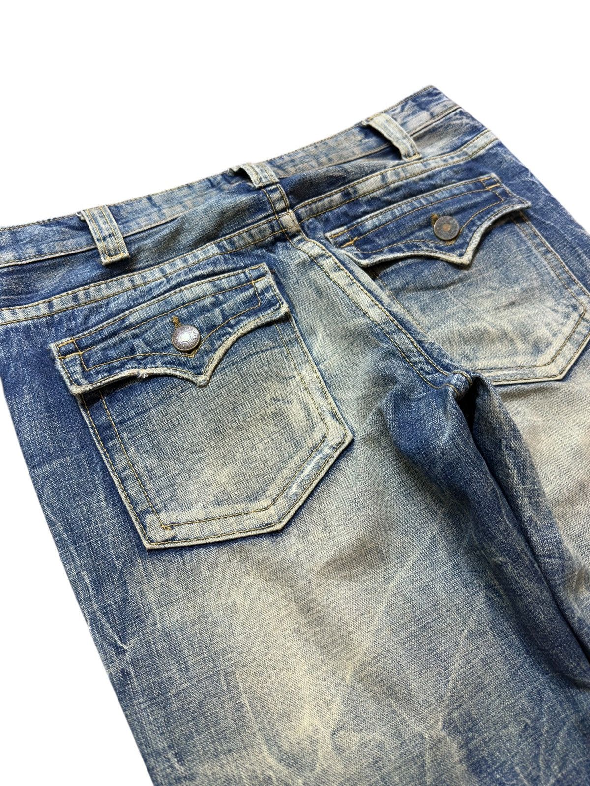 Ed Hardy Vintage Strawberry Leaves Flare Mudwash Grunge Denim Size US 32 / EU 48 - 7 Thumbnail
