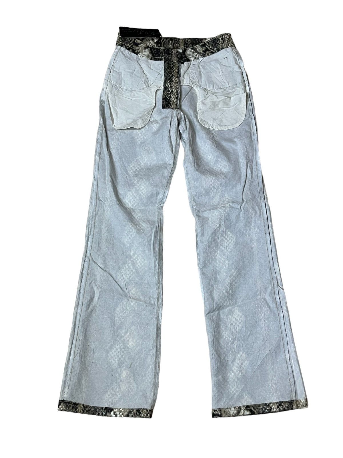Japanese Brand NWT REVOLT R.V.T JEANS CO SNAKE SKIN PATTERNED FLARED PANT Size 26" / US 2 / IT 38 - 4 Thumbnail