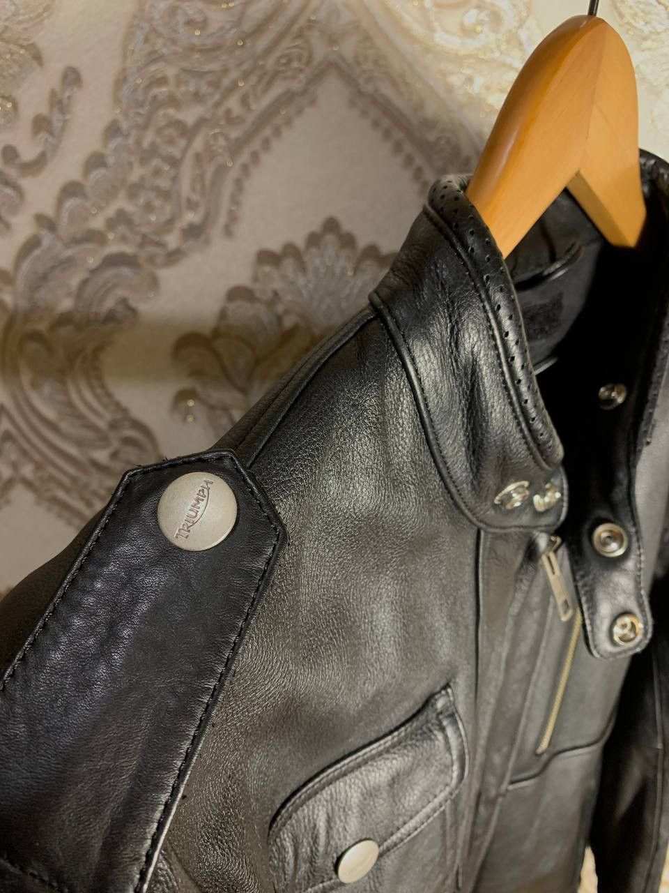 Harley Davidson × Vintage VERY RARE TRIUMPH LEATHER JACKET MOTOR CYCLES JAPAN STYLE Size US M / EU 48-50 / 2 - 9 Thumbnail