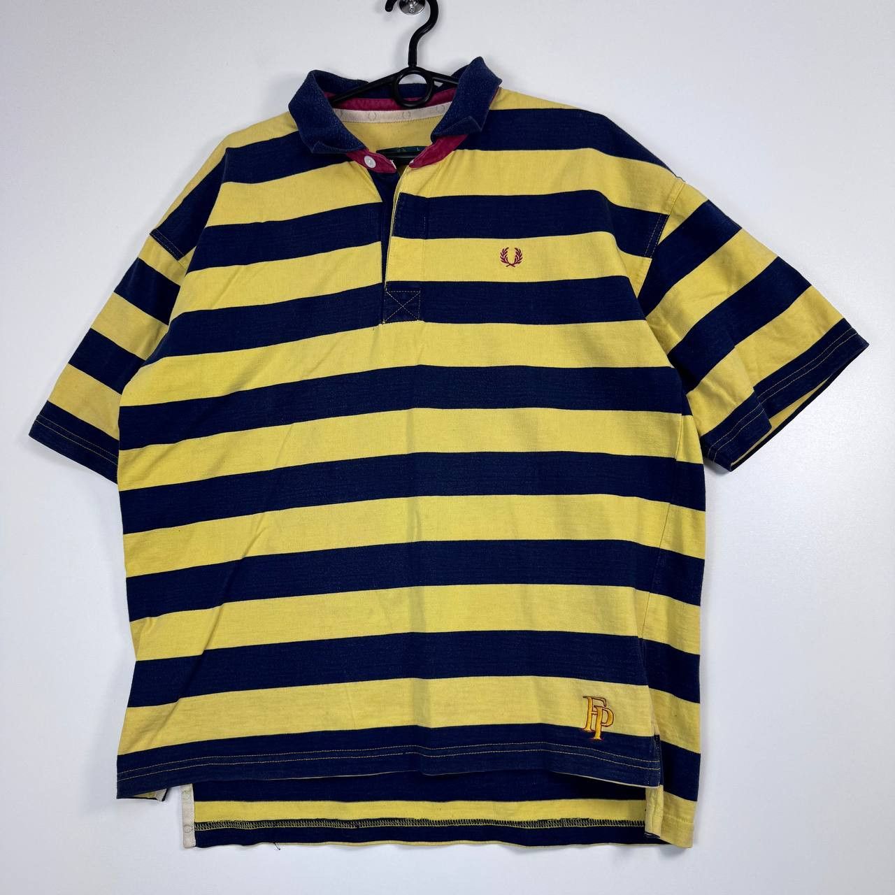 Fred Perry Fred Perry Striped Rugby Polo Shirt Yellow Blue Vintage L Size US L / EU 52-54 / 3 - 1 Thumbnail