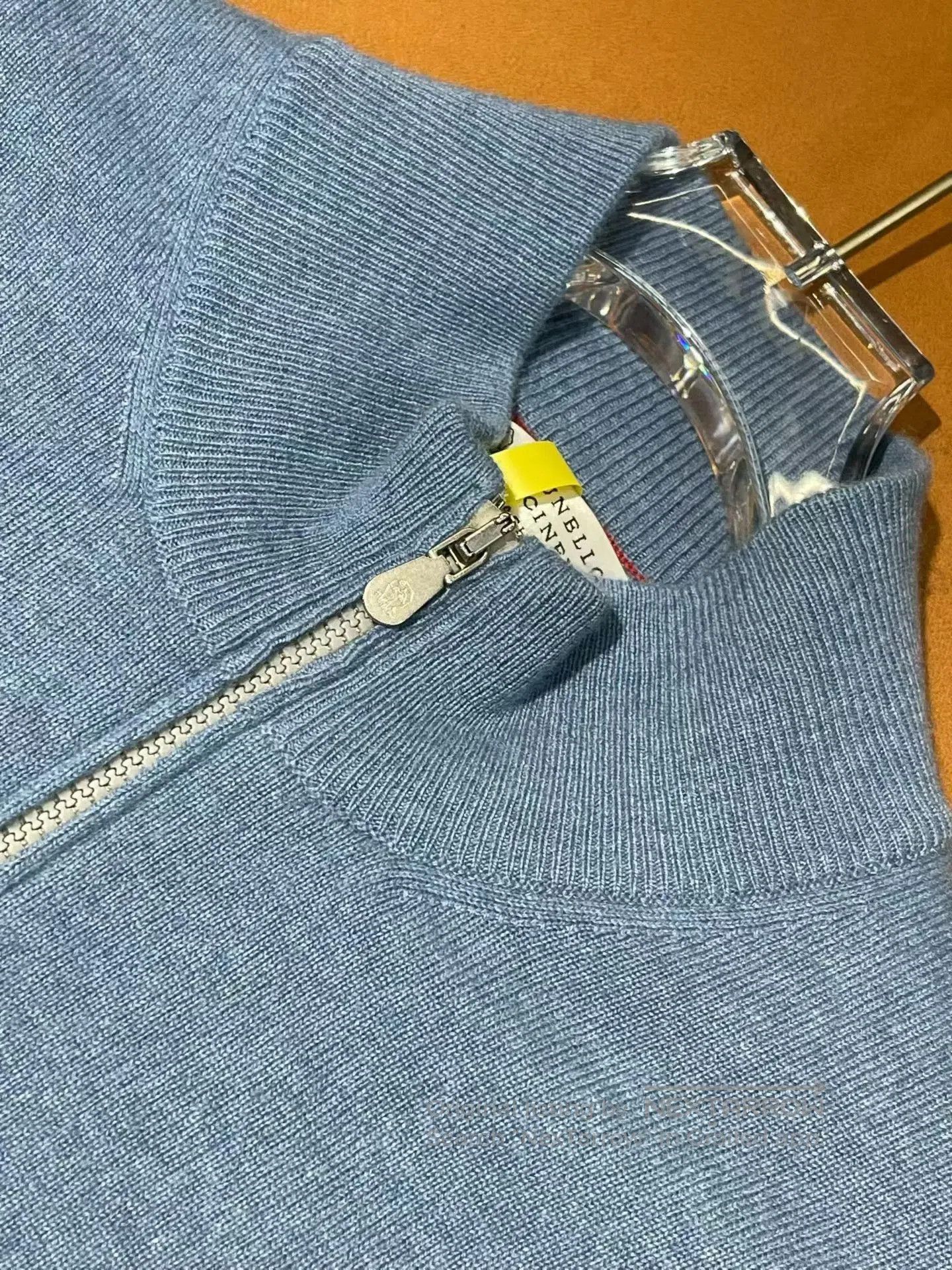 Brunello Cucinelli Brunello Cucinelli Blue Cashmere Zip Cardigan. Size US XL / EU 56 / 4 - 2 Thumbnail