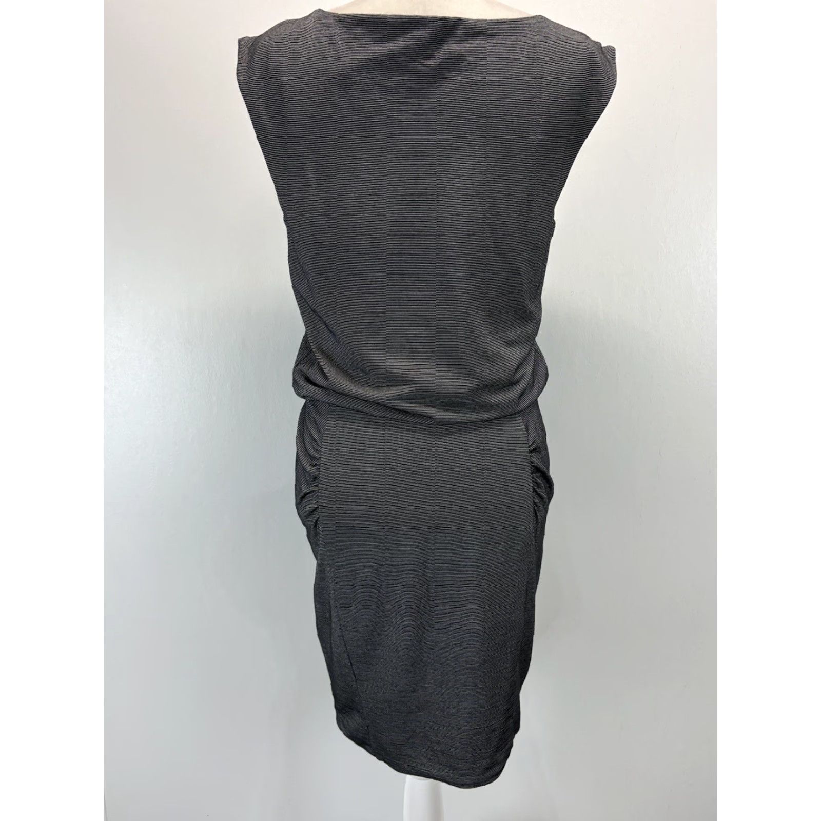 Athleta Athleta Westwood Microstripe Dress Black White Ruched Soft Stretch Size Small Size S / US 4 / IT 40 - 3 Thumbnail