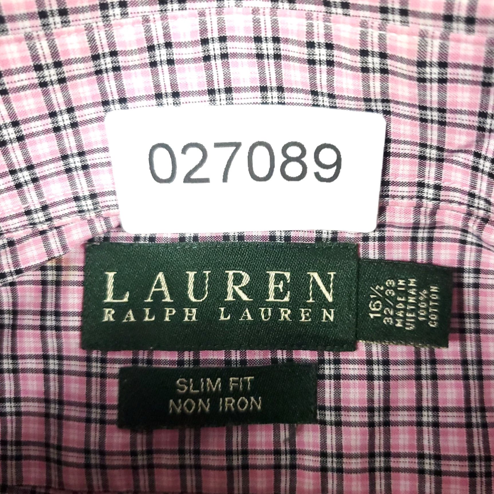 Ralph Lauren Ralph Lauren Shirt Mens 16.5 Pink Plaid Dress Button-Down Long Sleeve Adult Medium (Size 16.5) Pink Size 42R - 6 Thumbnail