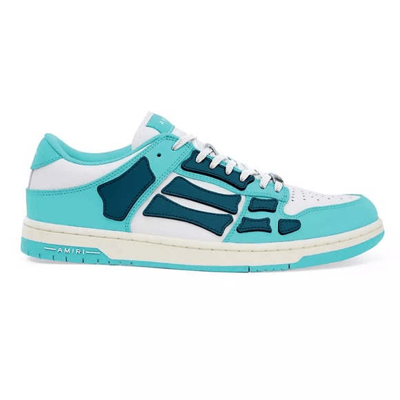 Amiri Amiri Skeleton Leather Low-Top Sneakers Slate Blue Teal Men ...