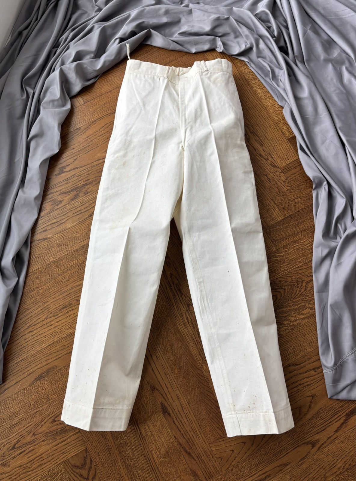 Vintage 1950s Trousers Vintage Dress Pants RCN Navy WW2 Structured Size 34R - 22 Thumbnail
