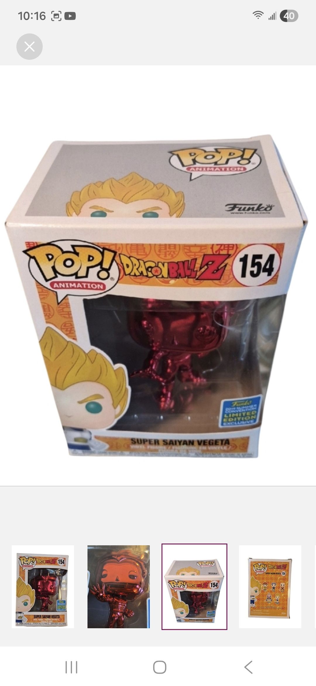 Other Funko × Dragon Ball Z S.SAIYAN VEGETA Funko POP Vinyl Figure Size ONE SIZE - 3 Thumbnail