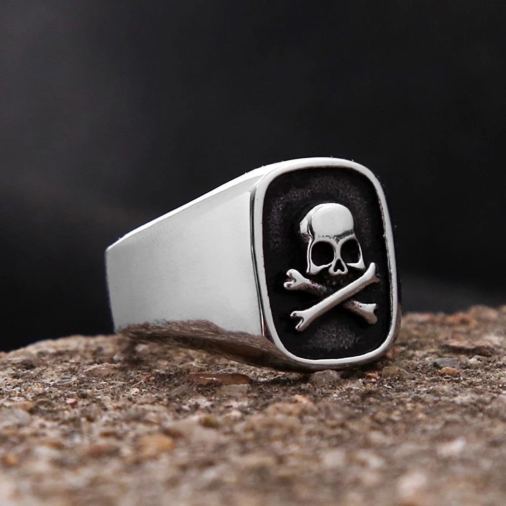 Vintage 316L Stainless Steel Skull Ring Size ONE SIZE - 5 Thumbnail