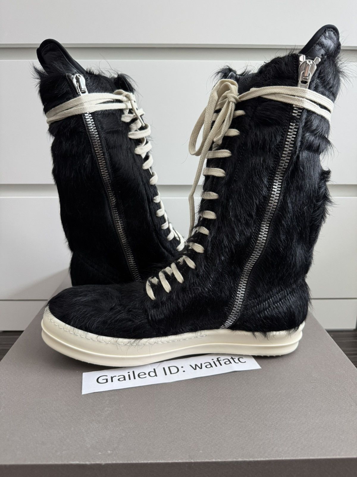 Rick Owens RICK OWENS PONY BLACK MILK CARGOBASKETS Size US 9 / EU 42 - 4 Thumbnail