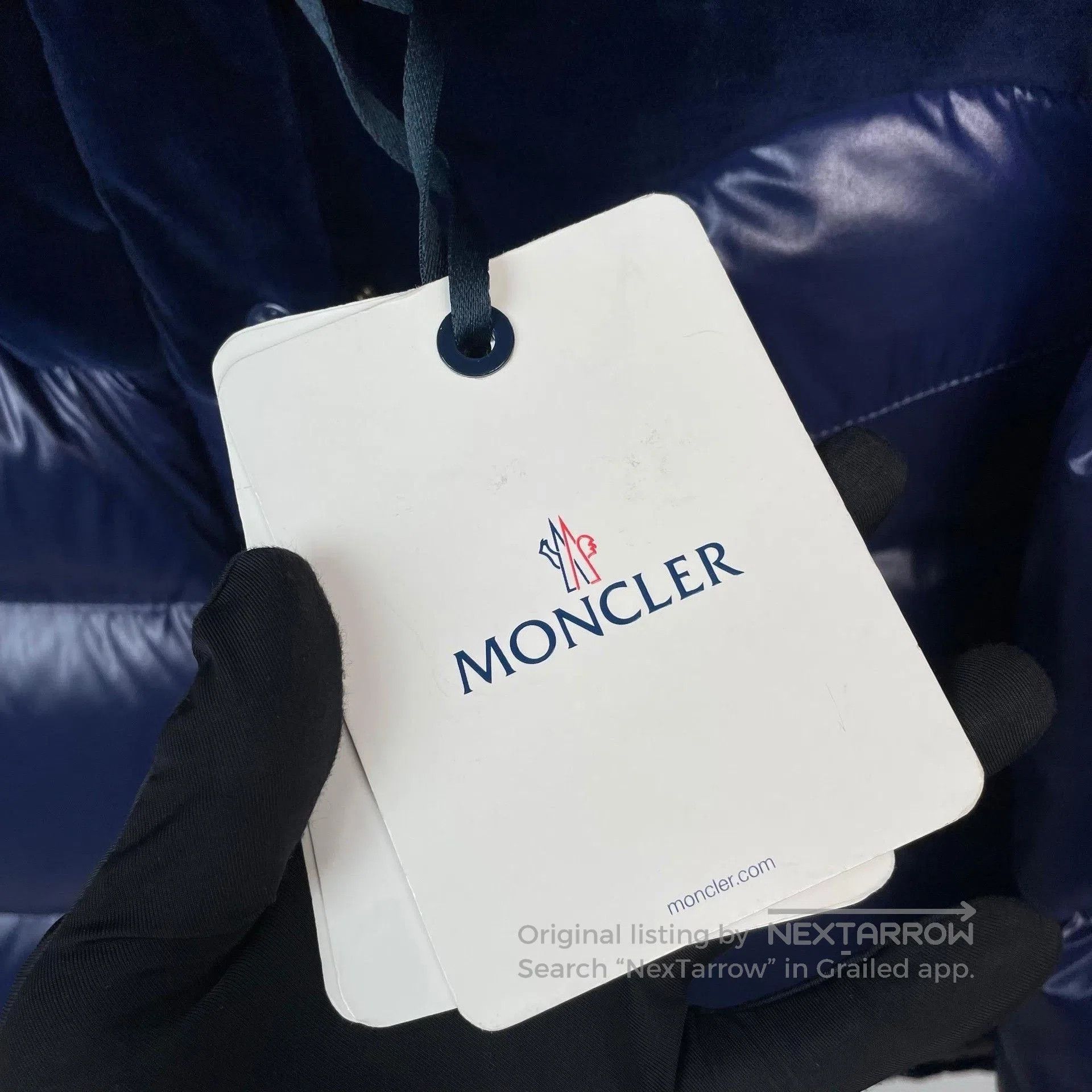 Moncler Moncler Narmada Blue Velvet Puffer Jacket. Size M / US 6-8 / IT 42-44 - 3 Thumbnail