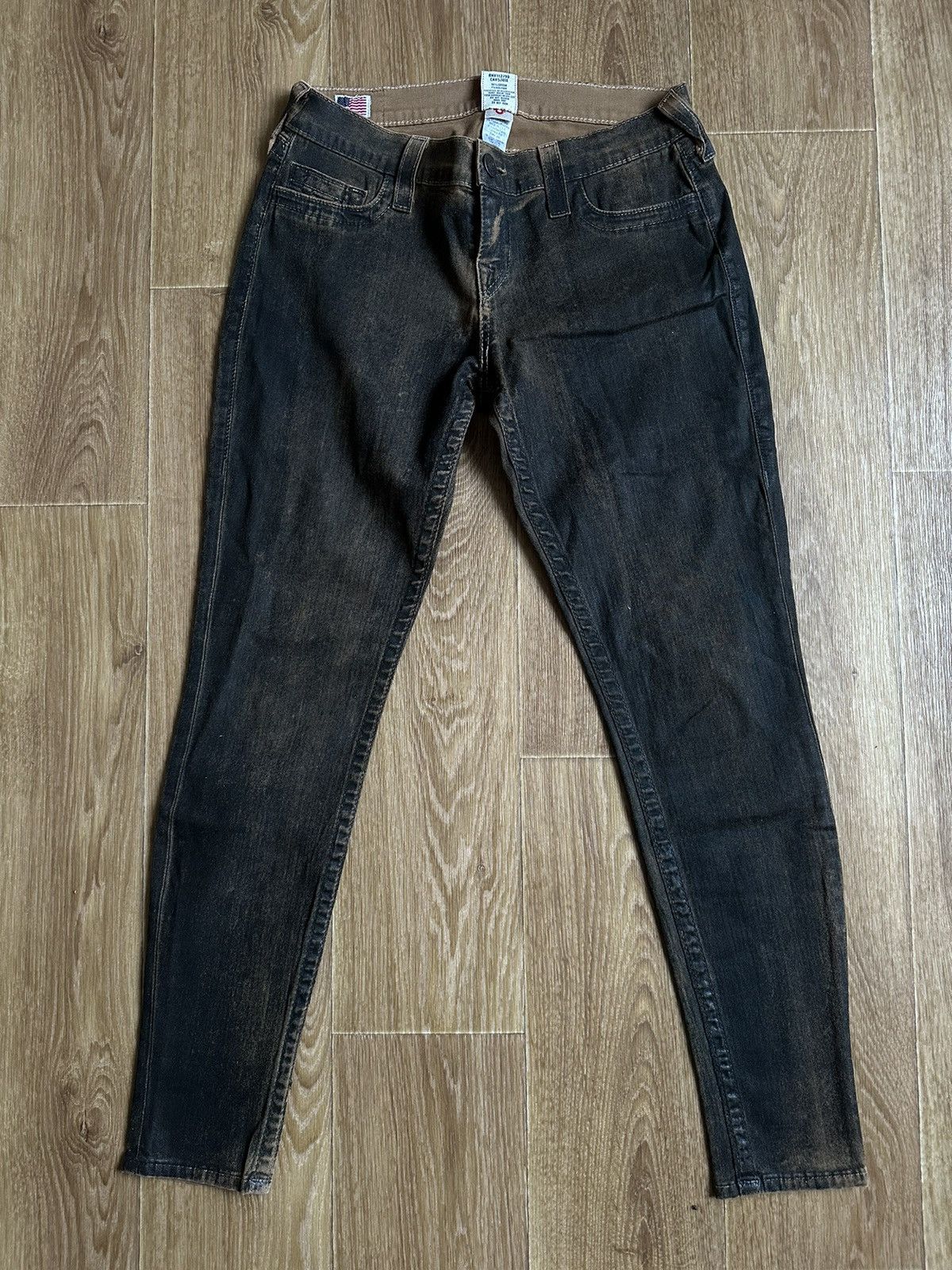 True Religion True Religion Waxed Faded Denim Jeans Size 29" - 6 Thumbnail