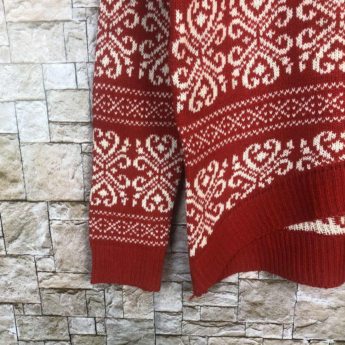 Homespun Knitwear × Japanese Brand Japanese Brand art vintage Red Knitwear #A19 Size XS / US 0-2 / IT 36-38 - 6 Thumbnail