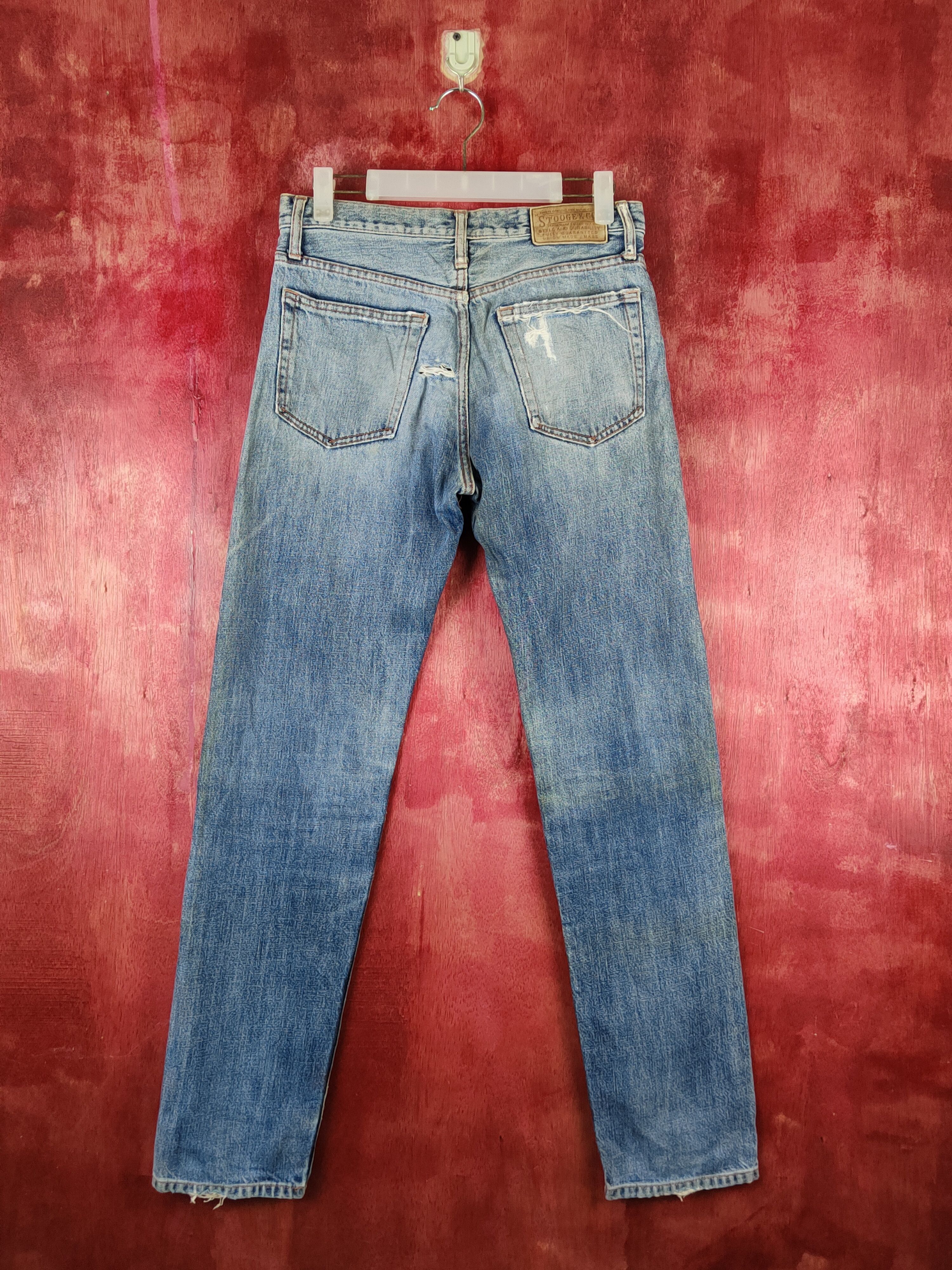 Japanese Brand Stooge&co Blue Distressed Ripped Jeans #S2218 Size US 29 - 7 Thumbnail