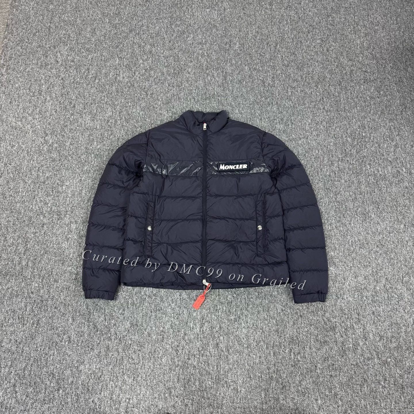Moncler Moncler Navy Letter Logo Stand Collar Down Jacket Size US M / EU 48-50 / 2 - 1 Thumbnail